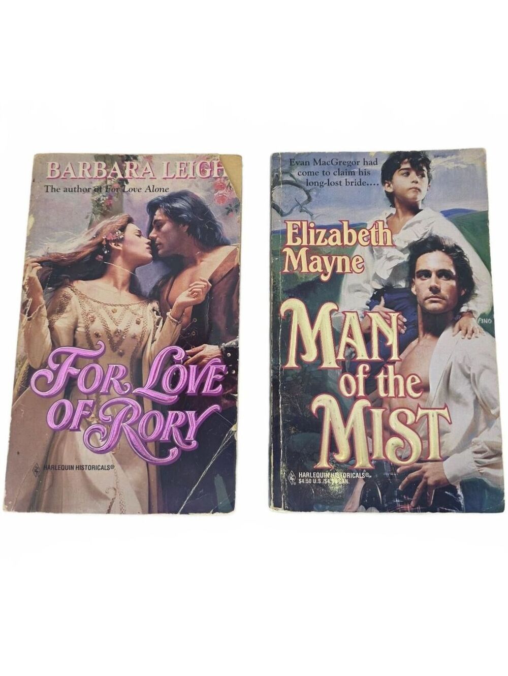 Vintage Harlequin Historical Romance Paperback Book Lot of 2 90s Barbara Leigh